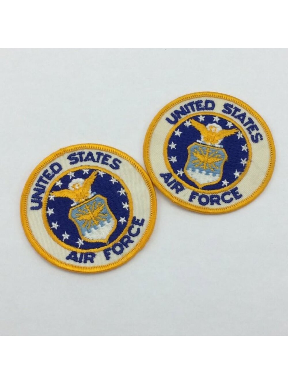 2 Vintage United States Air Force USAF Logo Crest Patches Eagle Military Round